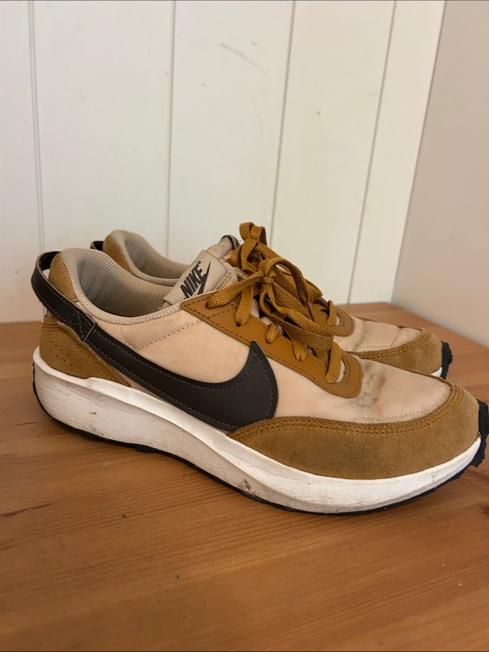 Nike Women’s Low-Top Sneakers in Mustard, Tan and Black